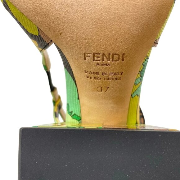 FENDI - Black Yellow Green Multi PVC Women's Sandals 451-072925 - Picture 6 of 6
